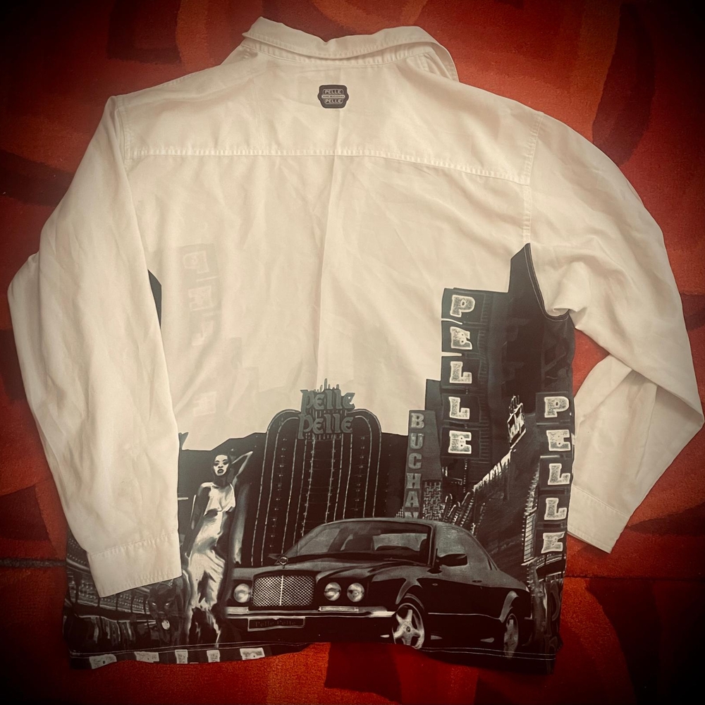 Pelle Pelle, Marc Buchanan, Offwhite & Black Graphic Men's Shirt. Size:XXL. - Picture 3 of 4